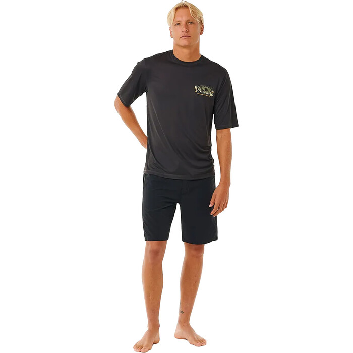 Rip Curl Mnner Surflite 2024 Mason Pipe UPF Lycra-Weste 14XMRV - Washed Black